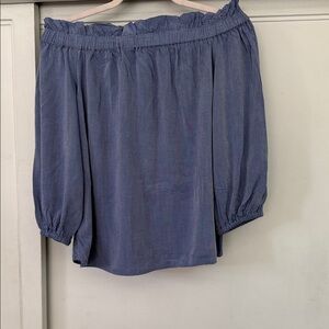 Banana Republic Light Blue Off-Shoulder Top